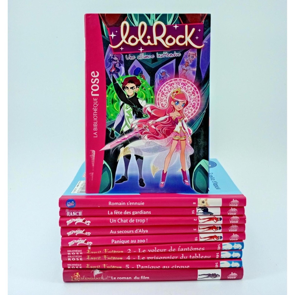 10x Livres pour Filles Français Bibliothèque Rose 7-10 Y  French Girls‎ Book lot